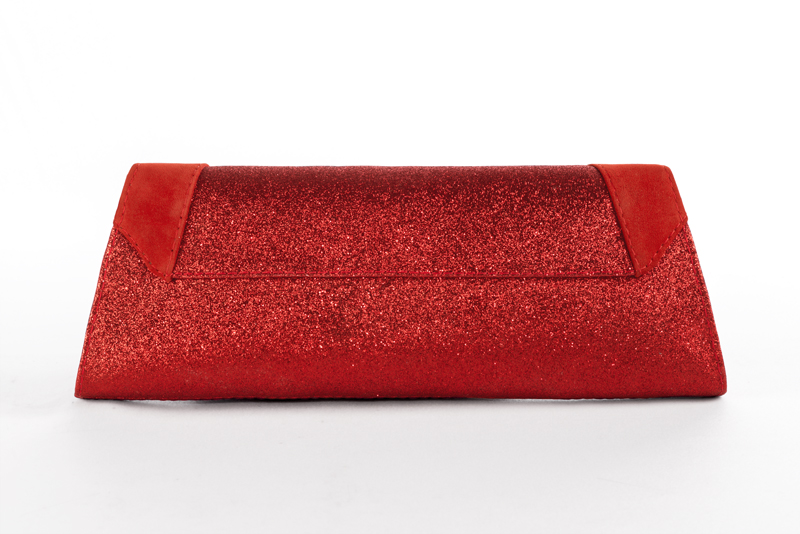Scarlet red women's dress clutch, for weddings, ceremonies, cocktails and parties. Rear view - Florence KOOIJMAN